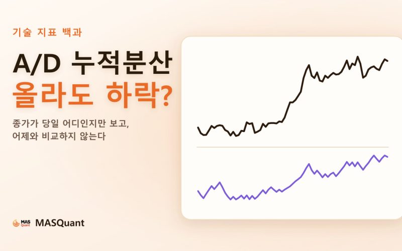 기사 표지: 2019년 말~2020년 초 금 차트와 아래쪽 A/D·OBV 선을 단순화한 그림, 제목 'A/D 누적분산, 올라도 하락?' 기사 표지: 2019년 말~2020년 초 금 차트와 아래쪽 A/D·OBV 선을 단순화한 그림, 제목 'A/D 누적분산, 올라도 하락?'