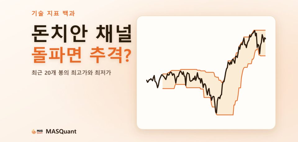 기사 표지: S&P 500 2025~2026년 차트에 돈치안 채널을 그린 단순화한 그림, 제목 '돈치안 채널 돌파면 추격?'