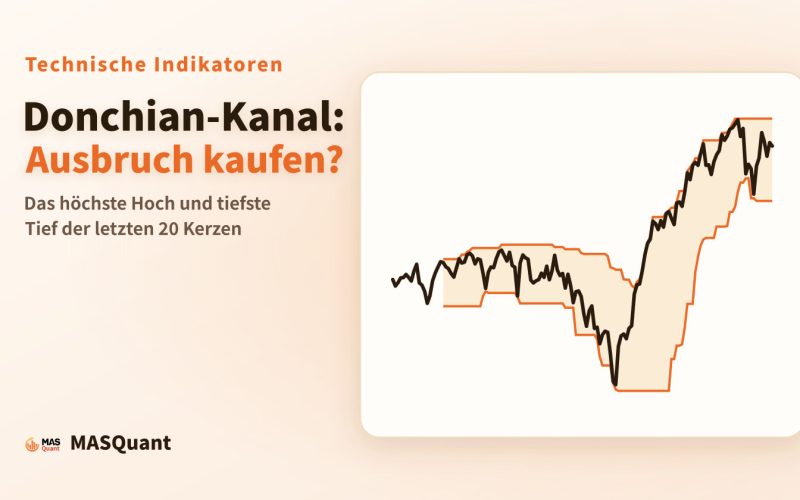 Titelbild des Artikels: vereinfachter Chart des S&P 500 von 2025–2026 mit dem Donchian-Kanal, Titel „Donchian-Kanal: Ausbruch kaufen?“ Titelbild des Artikels: vereinfachter Chart des S&P 500 von 2025–2026 mit dem Donchian-Kanal, Titel „Donchian-Kanal: Ausbruch kaufen?“