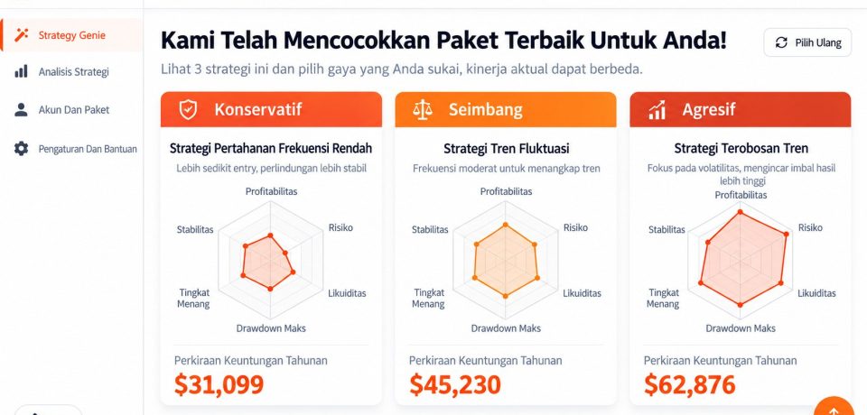Pratinjau Dashboard Strategy Genie