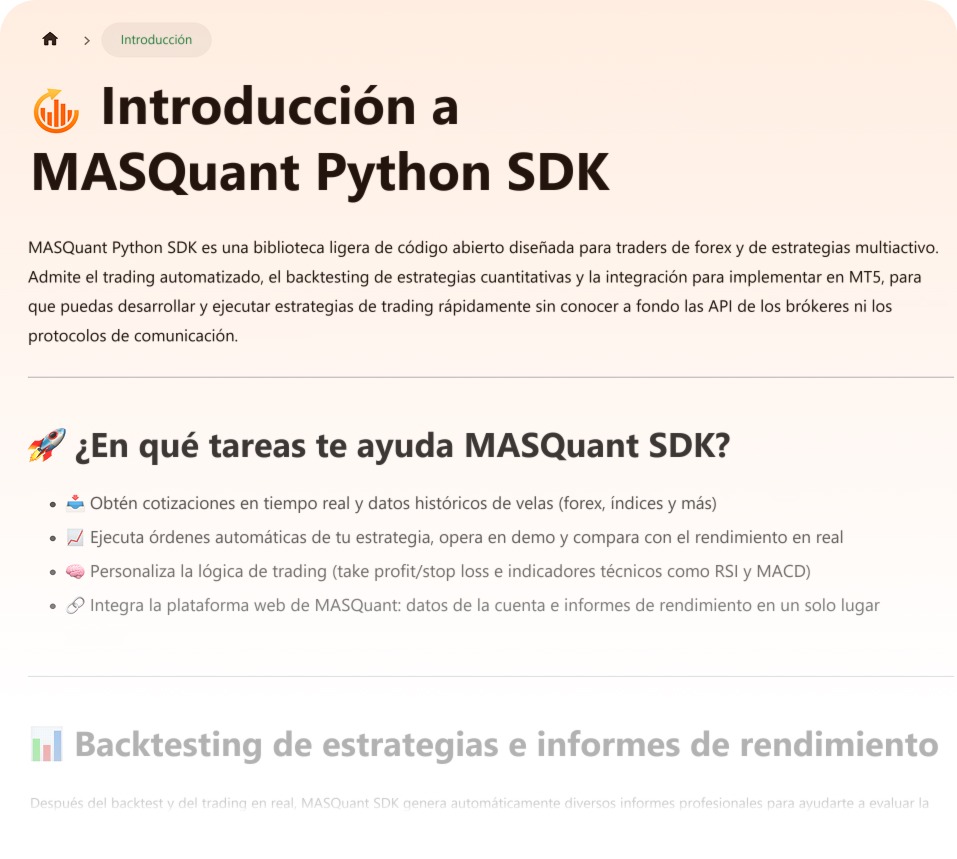 Documentación: introducción a MASQuant Python SDK