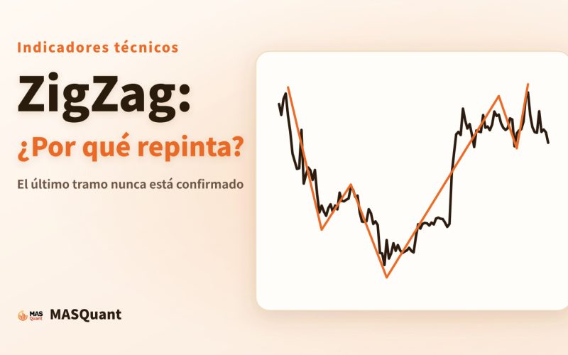 Portada del artículo: gráfico simplificado de Ethereum en 2025 con la línea del ZigZag y el título «ZigZag: ¿por qué repinta?»