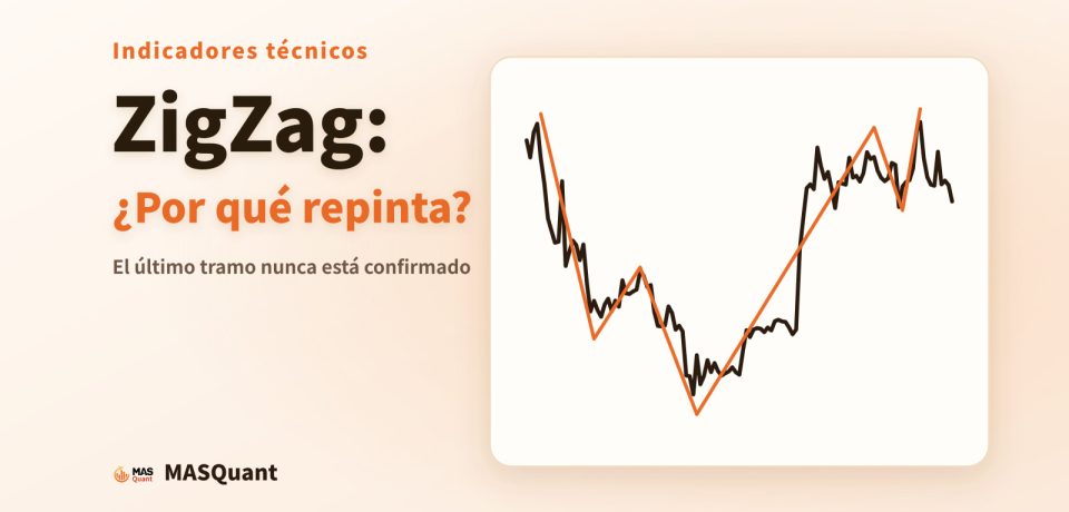Portada del artículo: gráfico simplificado de Ethereum en 2025 con la línea del ZigZag y el título «ZigZag: ¿por qué repinta?»