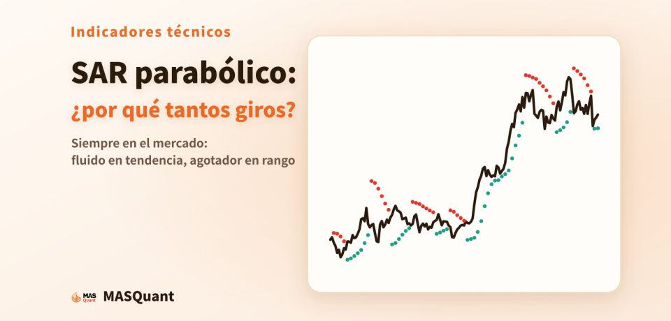 Portada del artículo: gráfico simplificado del oro en 2023–2024 con los puntos del SAR parabólico y el título «SAR parabólico: ¿por qué tantos giros?»