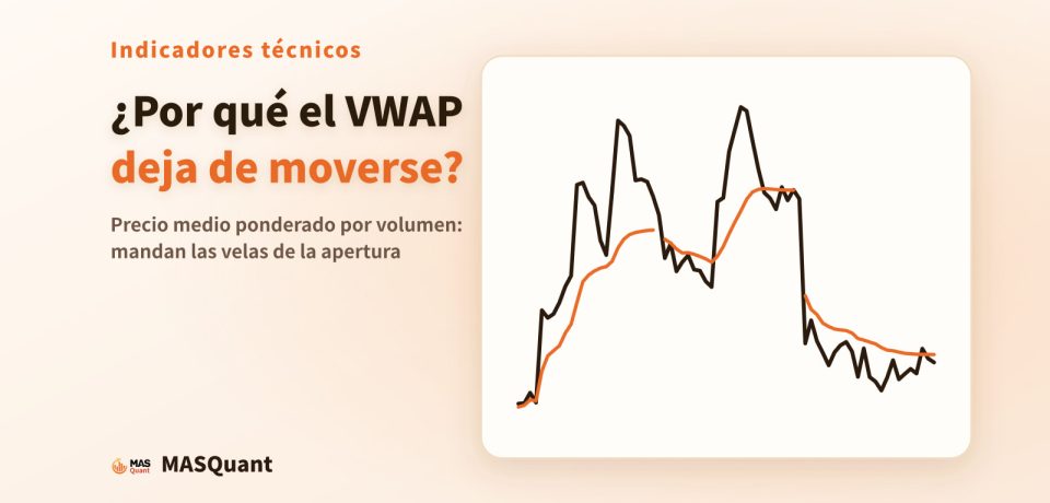 Portada del artículo: gráfico simplificado de velas de 1 hora del EUR/USD durante tres días de enero de 2025 con el VWAP reiniciado cada día y el título «¿Por qué el VWAP deja de moverse?»