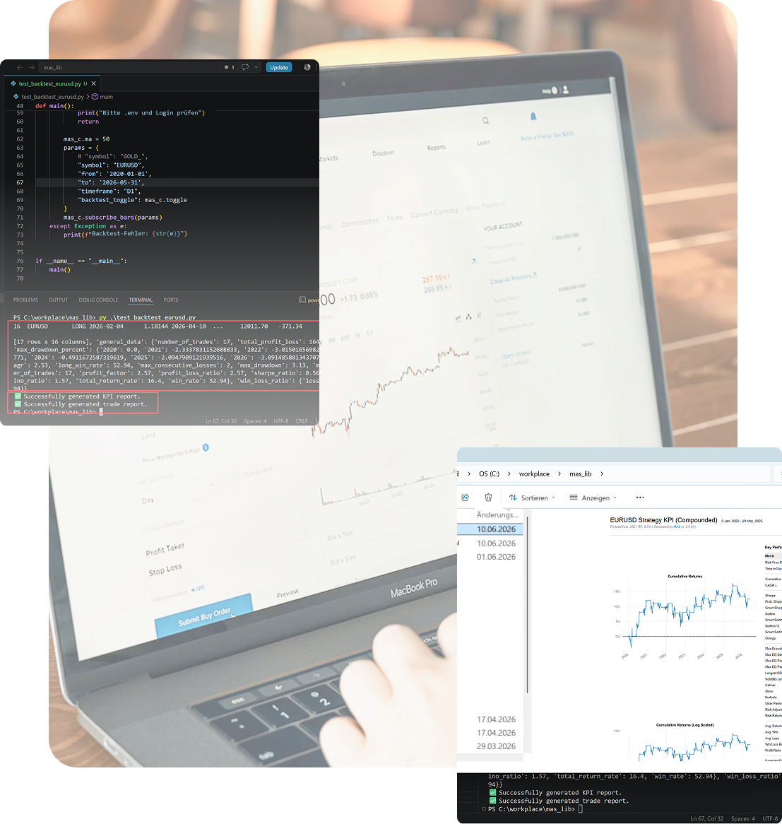 Python-Skript mit dem MASQuant SDK und Berichtsordner